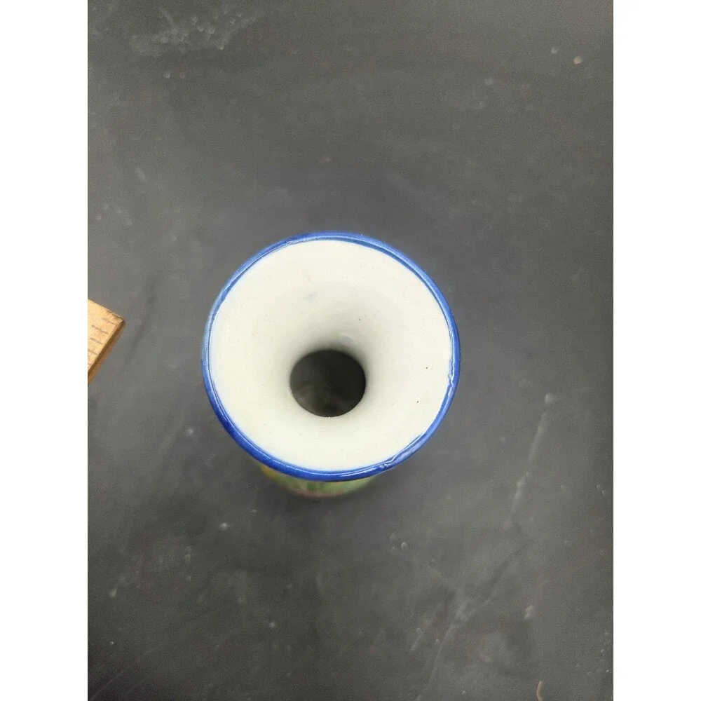 Multi Color Ceramic Vase Daisy Flower Hand Painted